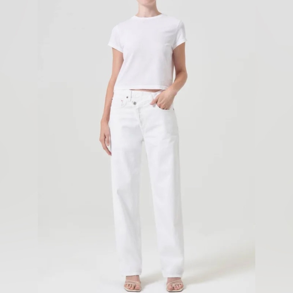 AGOLDE criss cross jeans white
